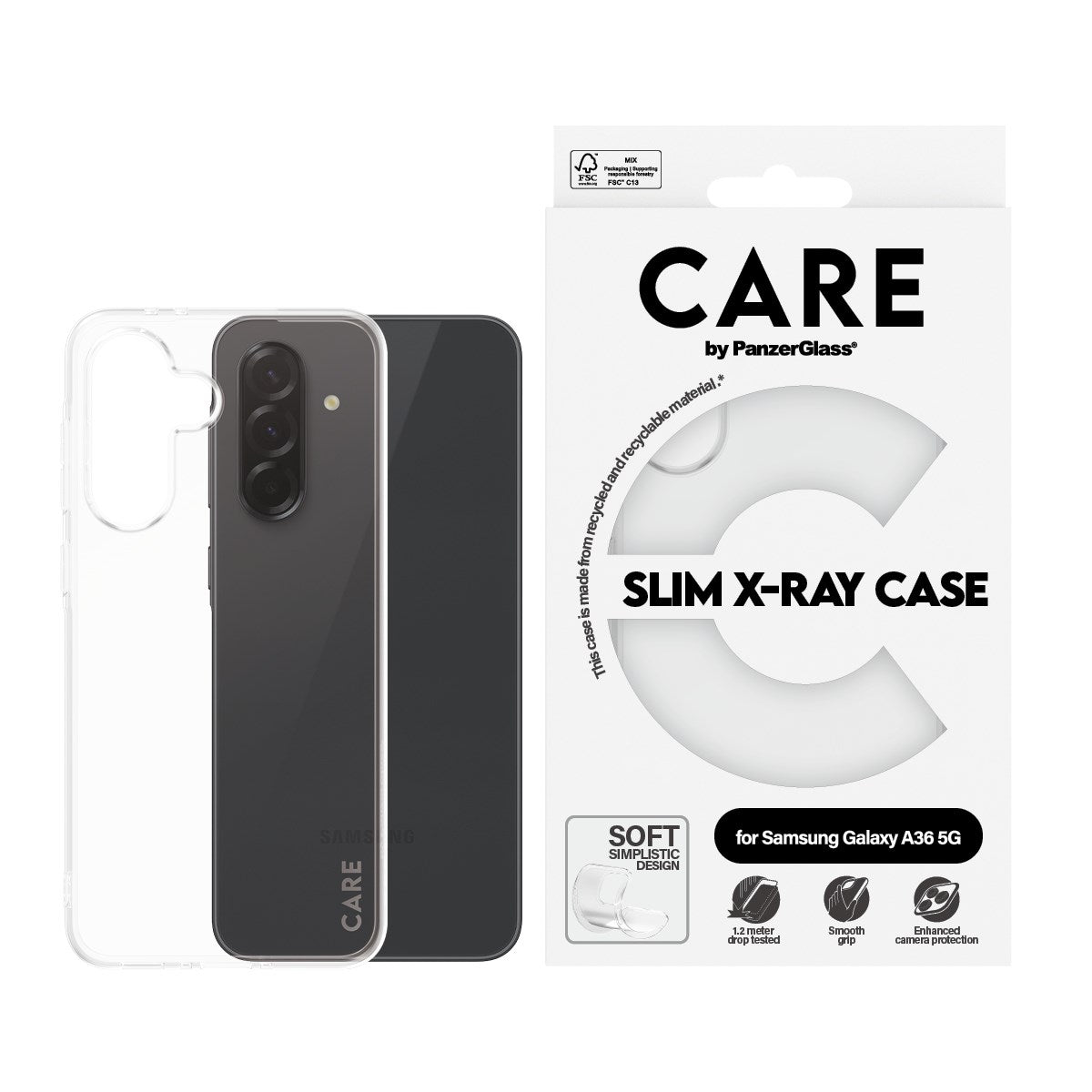 CARE by PanzerGlass® Fashionable Case Transparent X-Ray Soft Basic Samsung Galaxy A36 5G